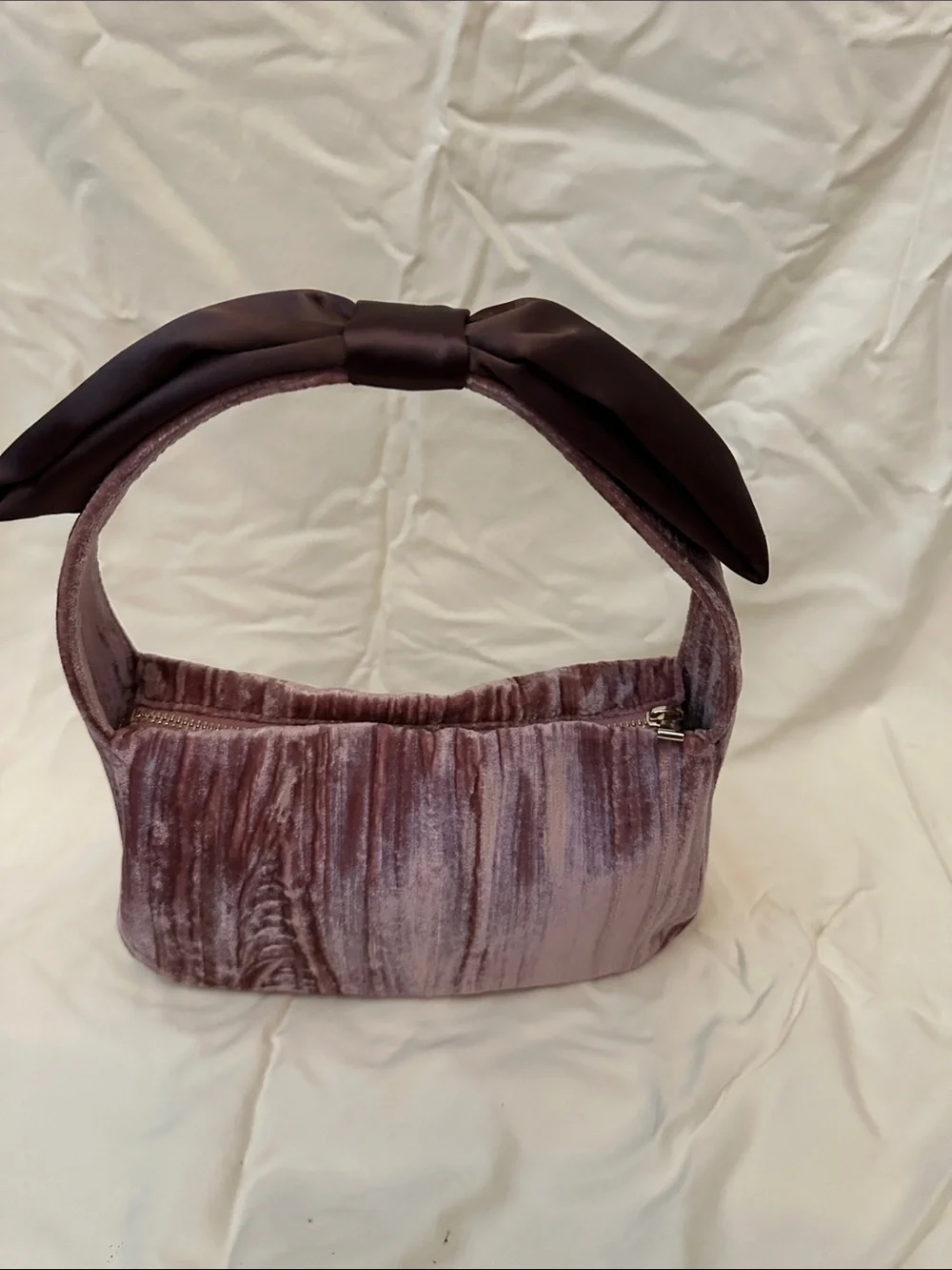 kate spade mauve pink velvet shoulder bag